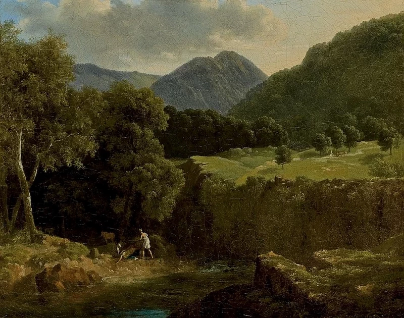 Psiche e Pan in un paesaggio